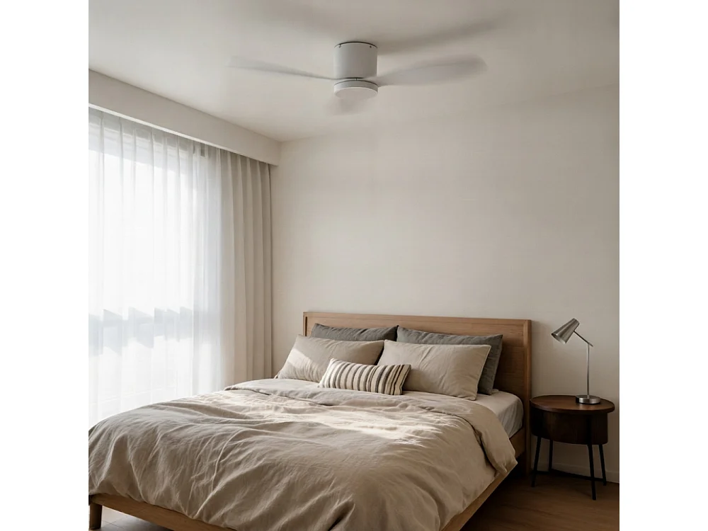 Pulse - Ventilateur de plafond silencieux LED intérieur/extérieur - Blanc