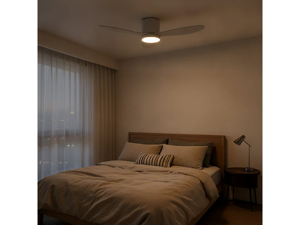 Pulse - Ventilateur de plafond silencieux LED intérieur/extérieur - Blanc