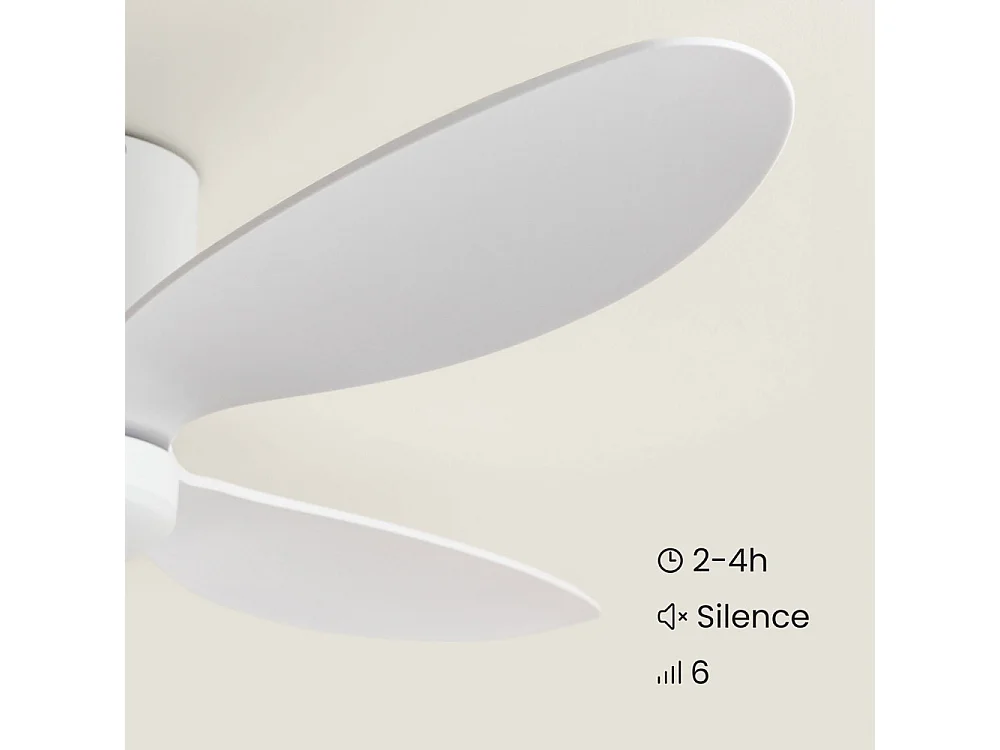 Pulse - Ventilateur de plafond silencieux LED intérieur/extérieur - Blanc