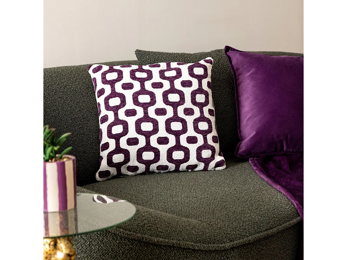 Housse de Coussin Chenille "Jeni" 40x40cm Violet
