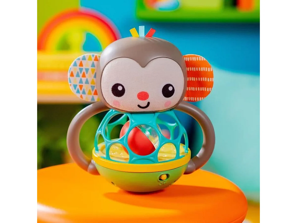 Bright Starts Grab & Giggle Mono Sonajero Musical para Bebés de 6+ Meses