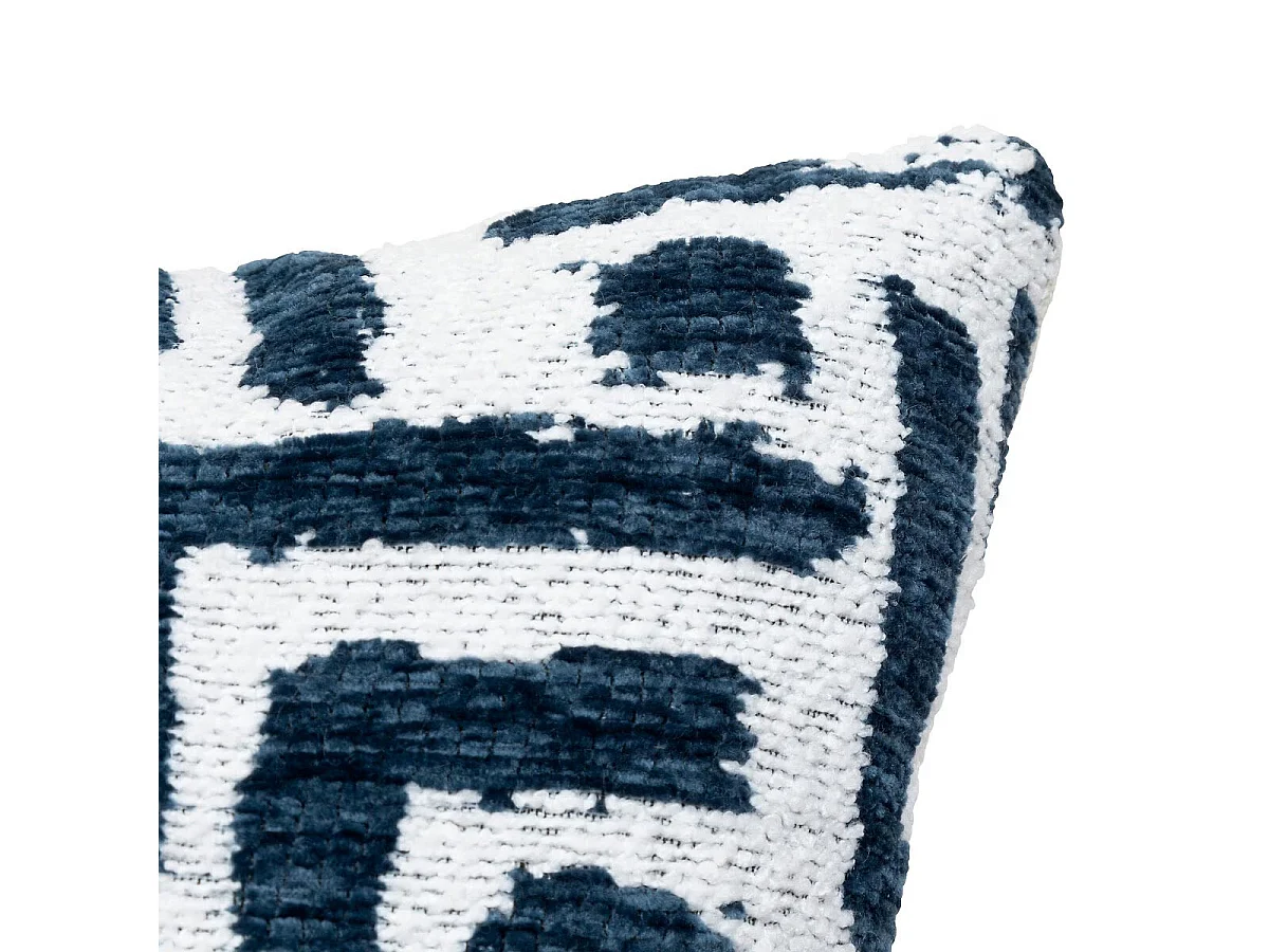 Housse de Coussin Chenille "Jeni" 40x40cm Bleu Égéen