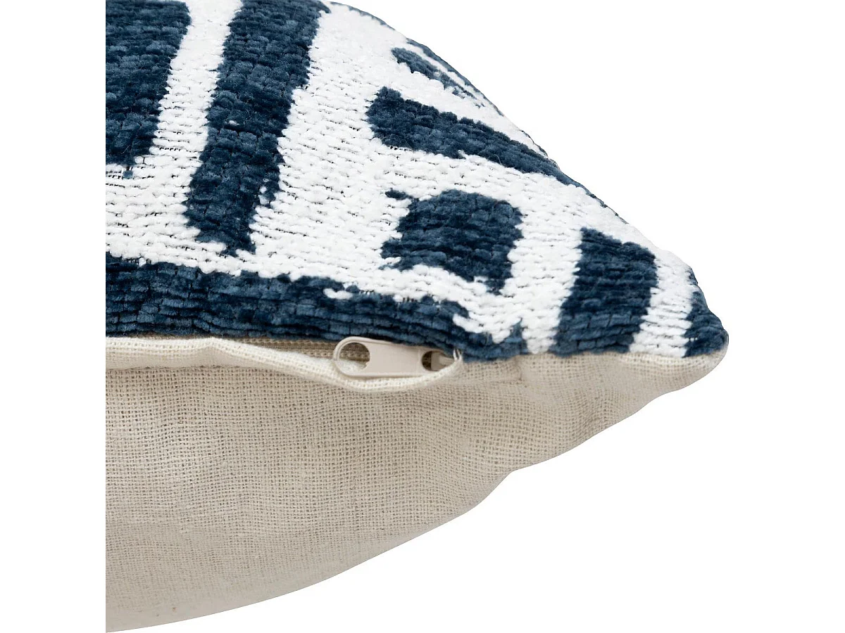 Housse de Coussin Chenille "Jeni" 40x40cm Bleu Égéen