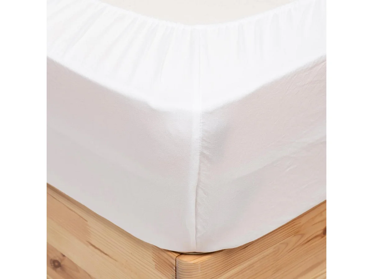 Drap Housse en Microfibre "Priscia" 160x200cm Blanc