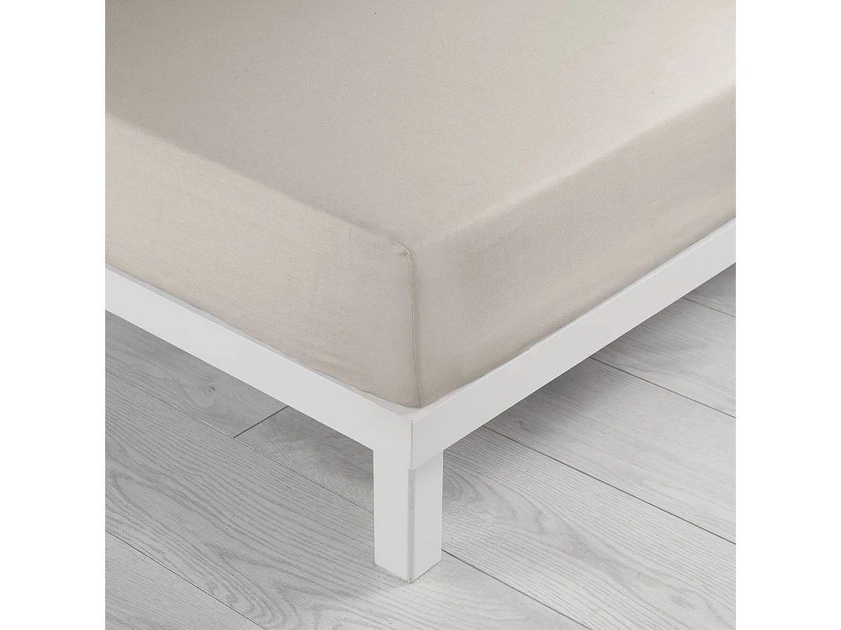 Drap Housse Microfibre "Oscar" 160x200cm Naturel