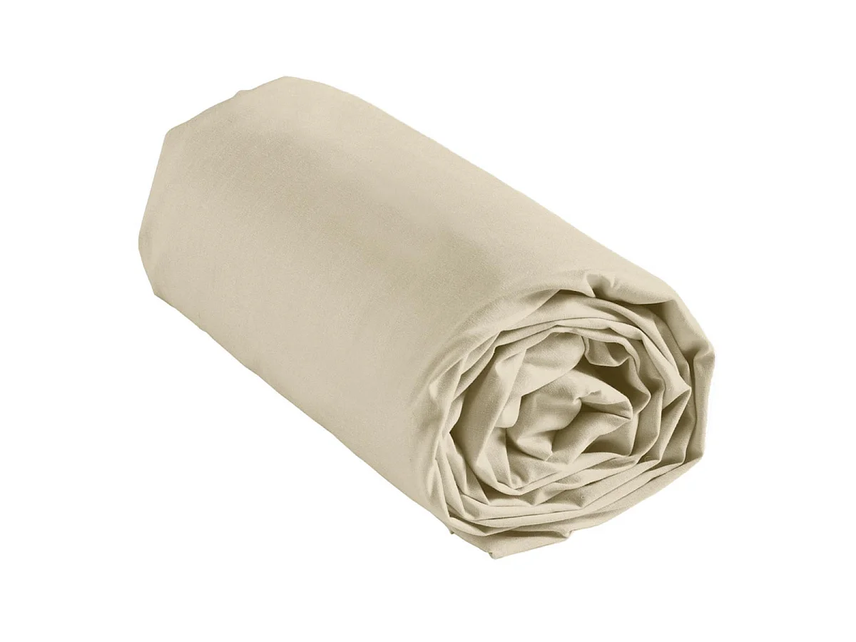 Drap Housse Uni "Linella" 160x200cm Ivoire