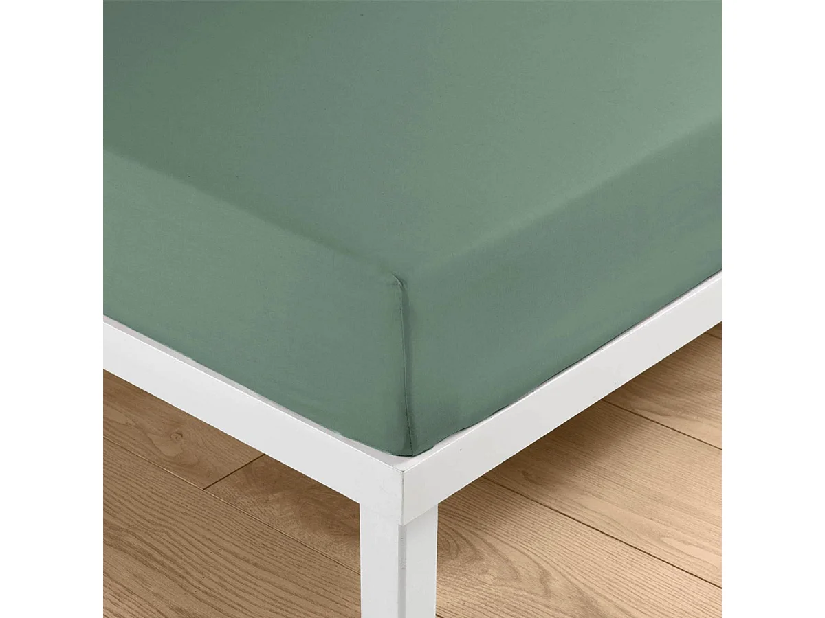 Drap Housse Uni "Linella" 160x200cm Sauge