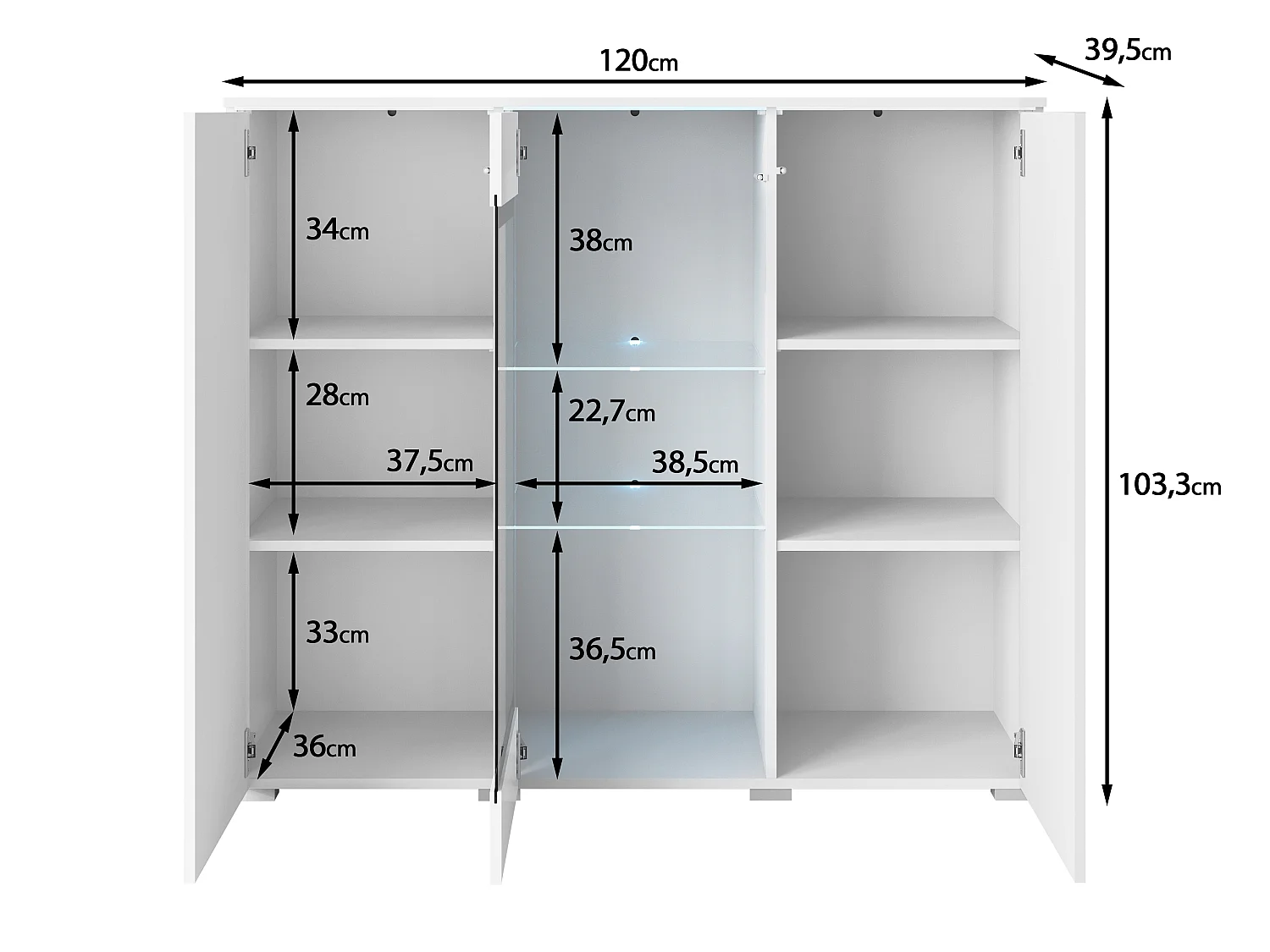 Kommode VEVE 120 cm Wotan Eiche