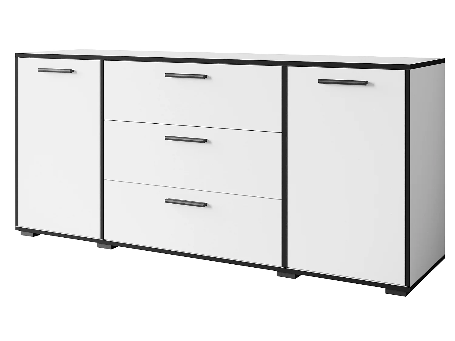 Dressoir TOGA 150 cm wit met zwarte randen