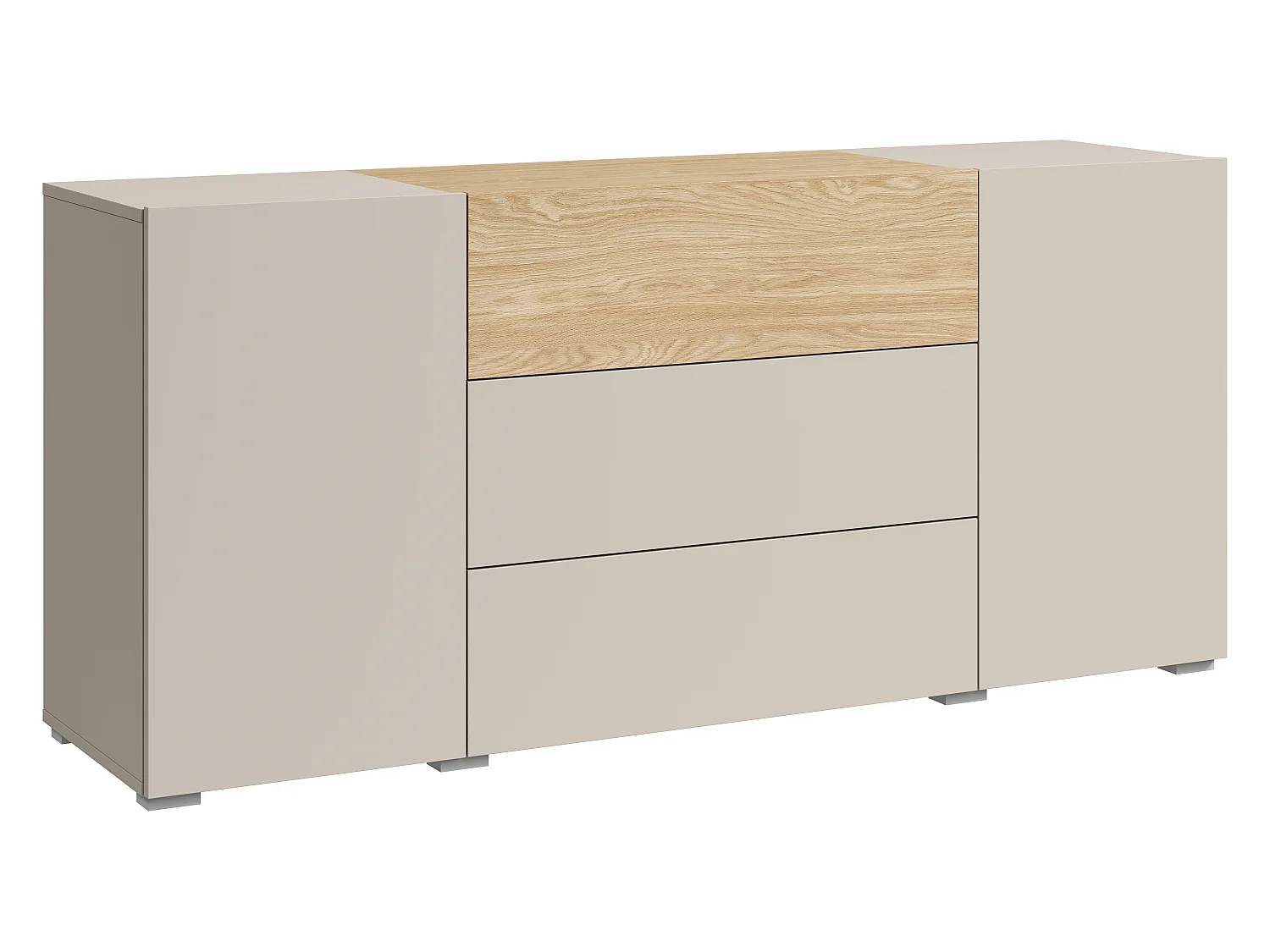 Commode BRELA 150 cm cachemire beige / chêne huilé