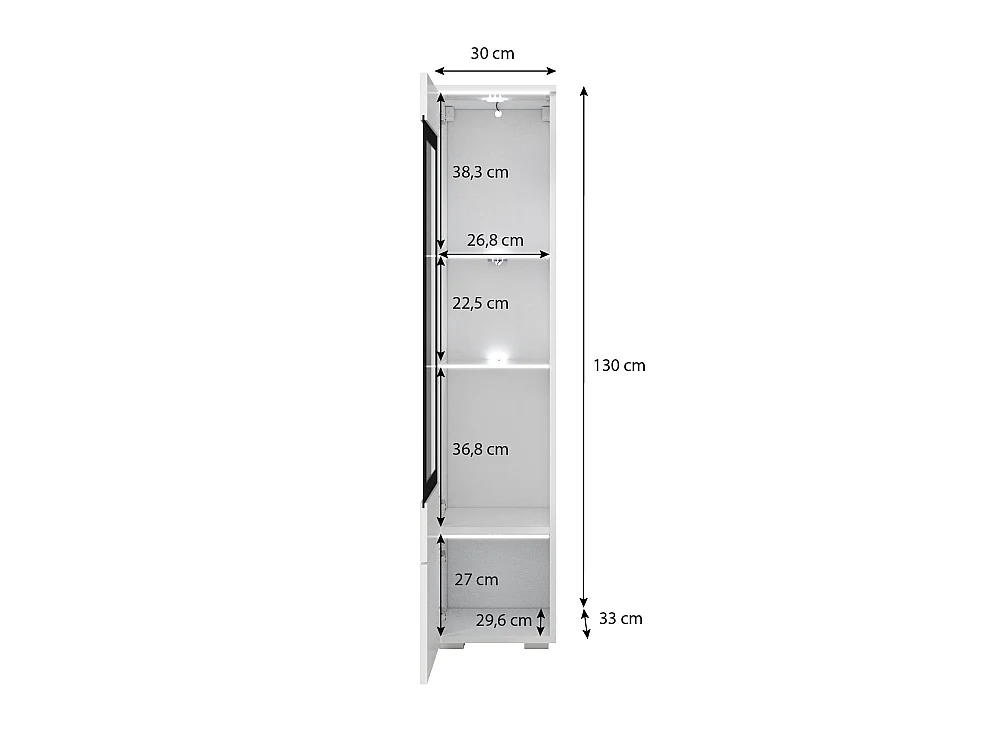 Hängevitrine MINIO go for it VEVE 02 mit LED-Beleuchtung, Kaschmirbeige, 1 Stück.