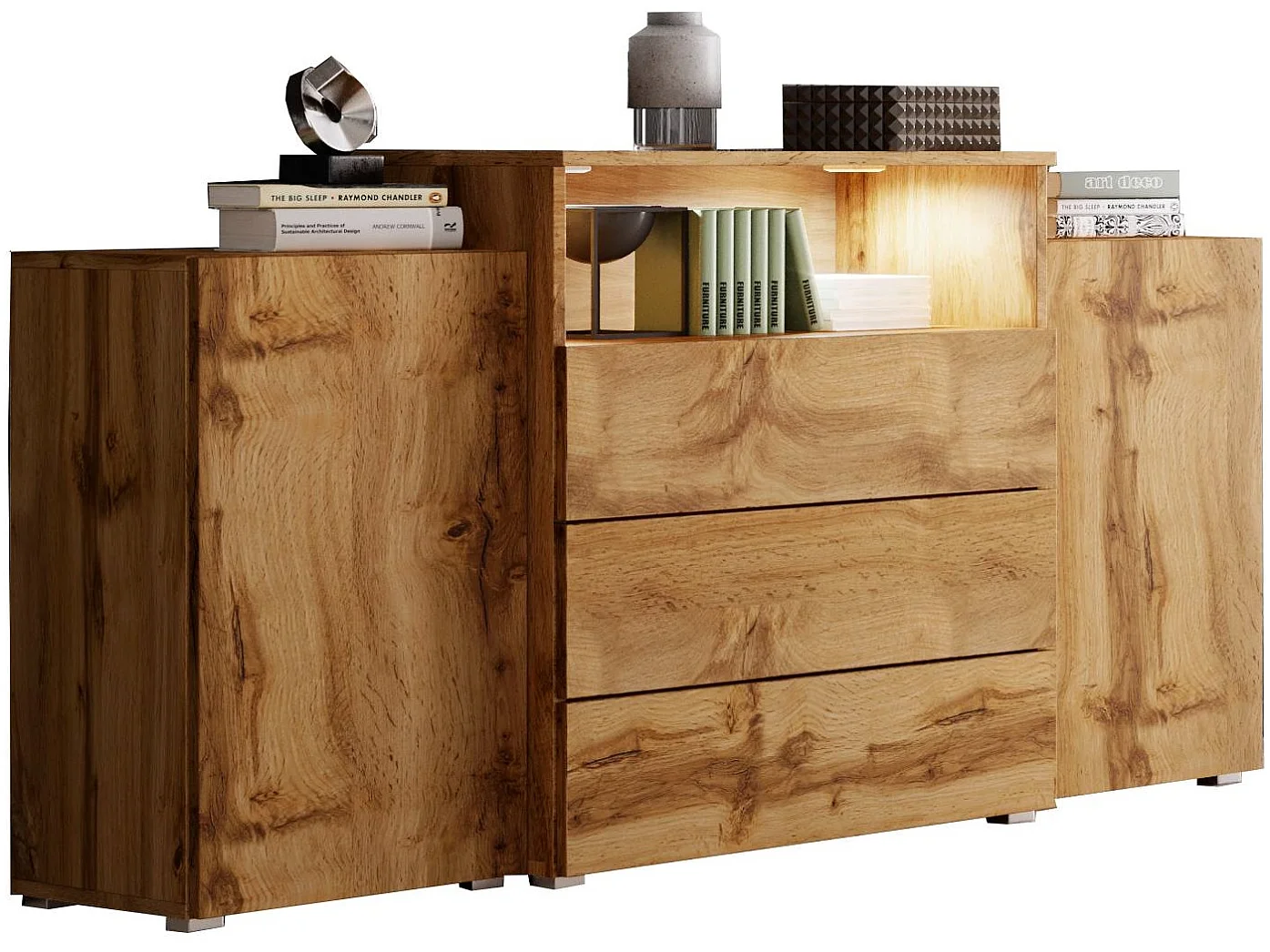 Commode KORFU 150 cm Chêne Wotan