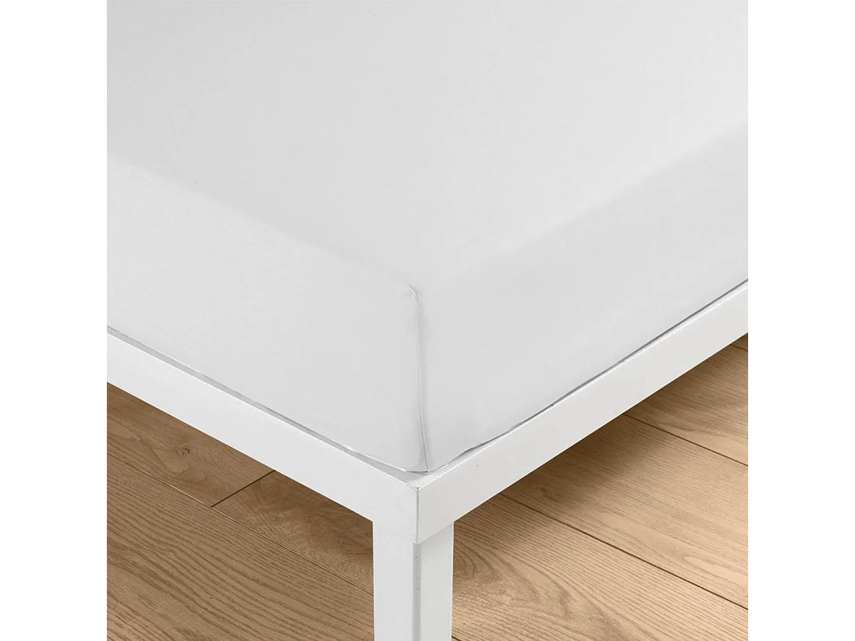 Drap Housse Uni "Linella" 160x200cm Blanc
