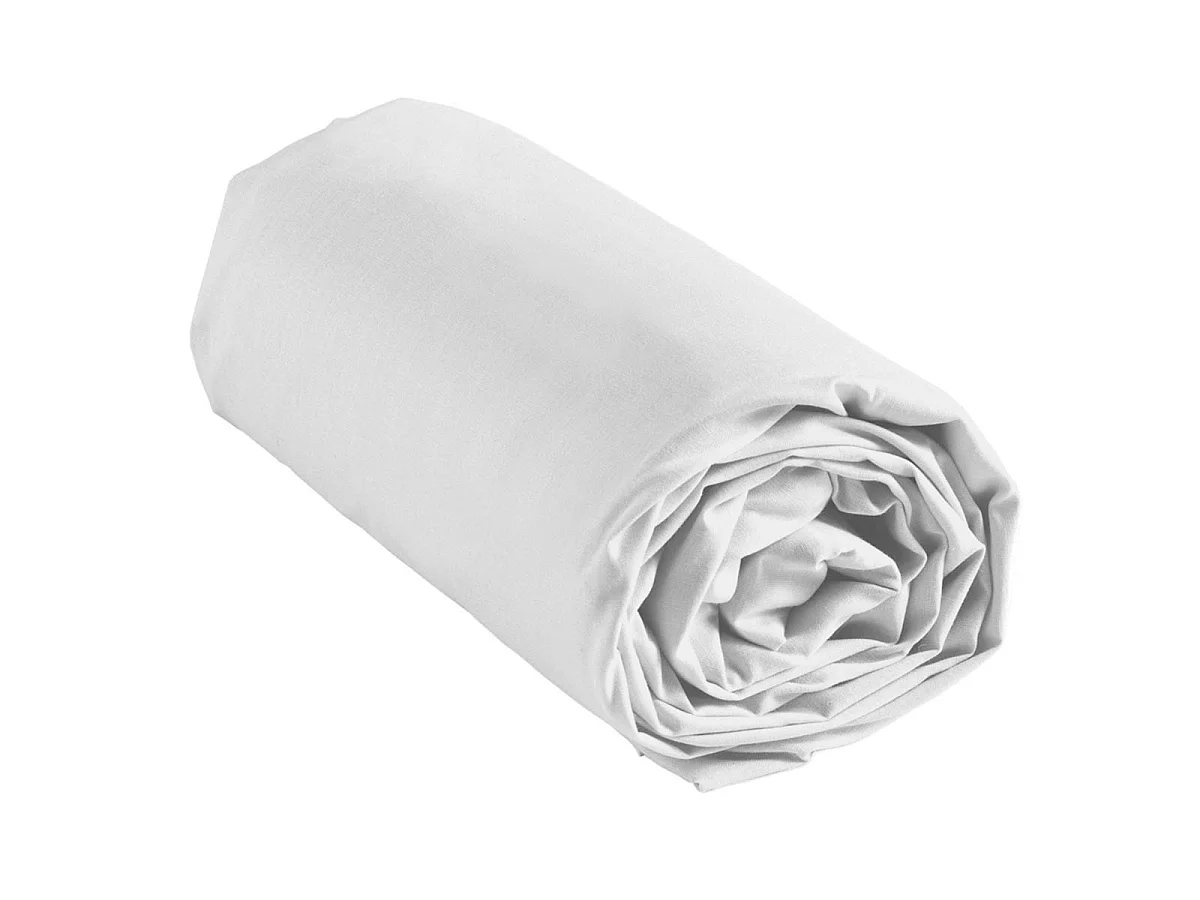 Drap Housse Uni "Linella" 160x200cm Blanc
