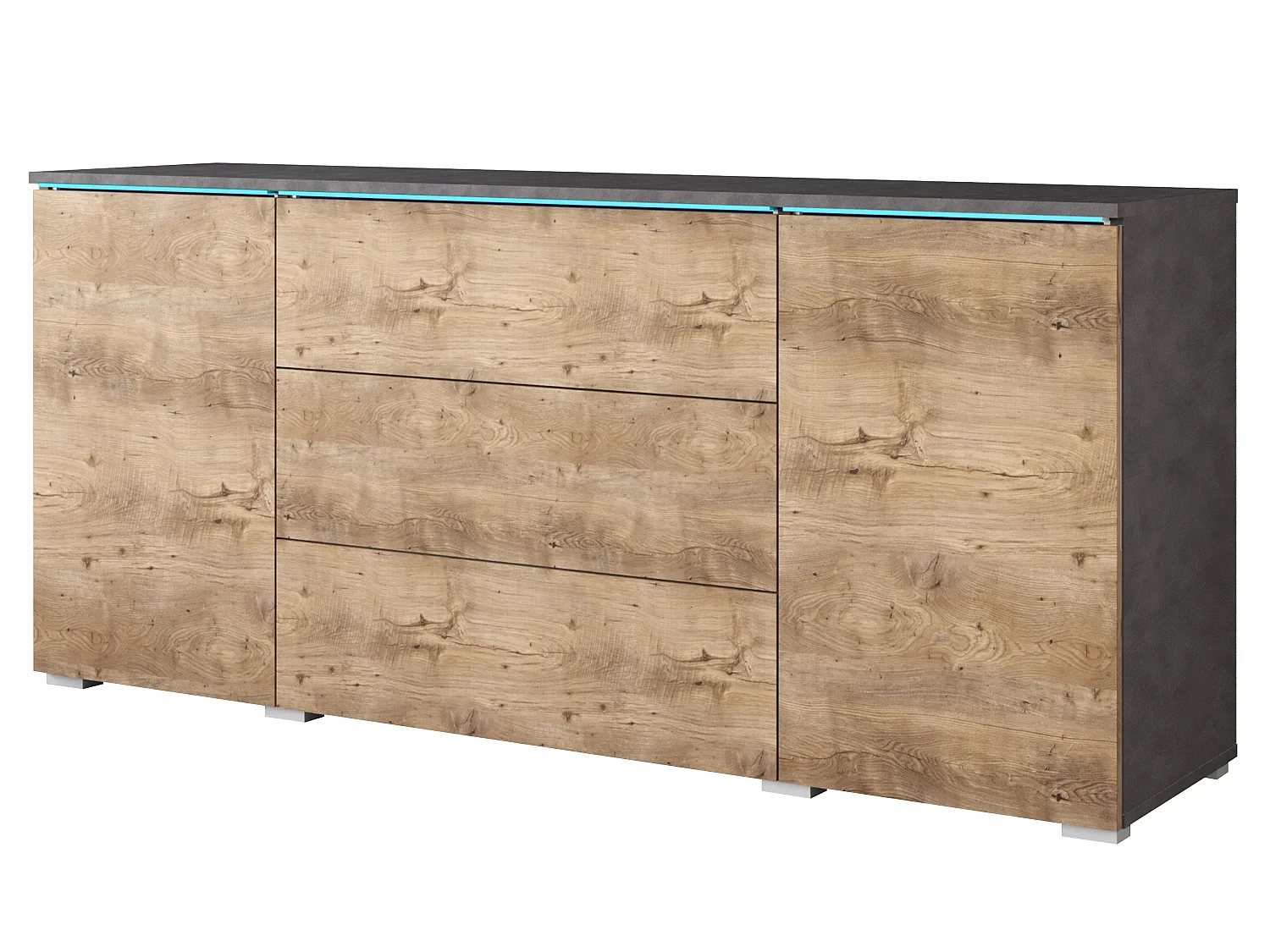 Commode MINIO go for it VEVE 150 cm avec éclairage LED, Matera / Châtaignier Breslau