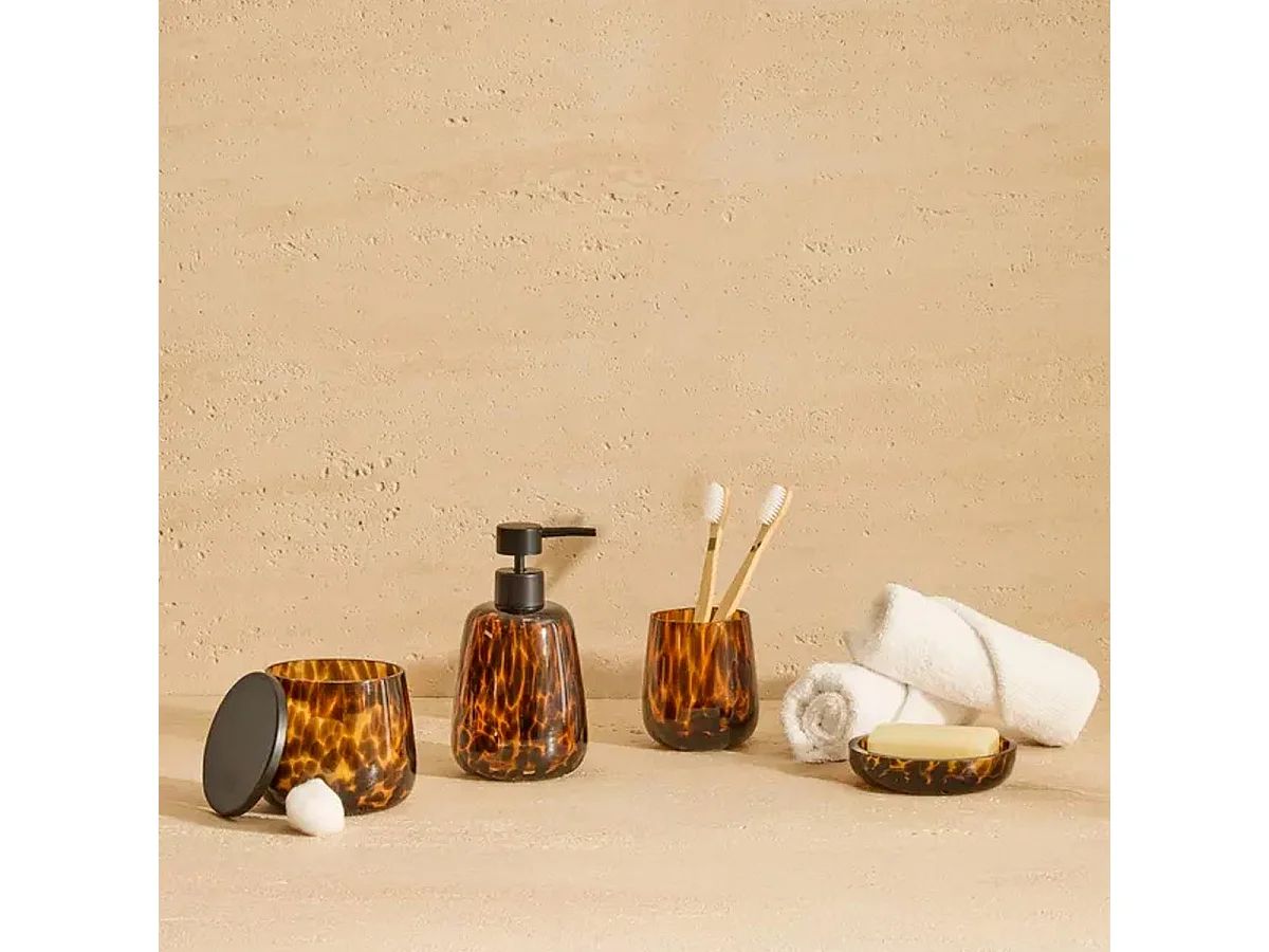 Distributeur de Savon en Verre "Dotty" 400ml Marron