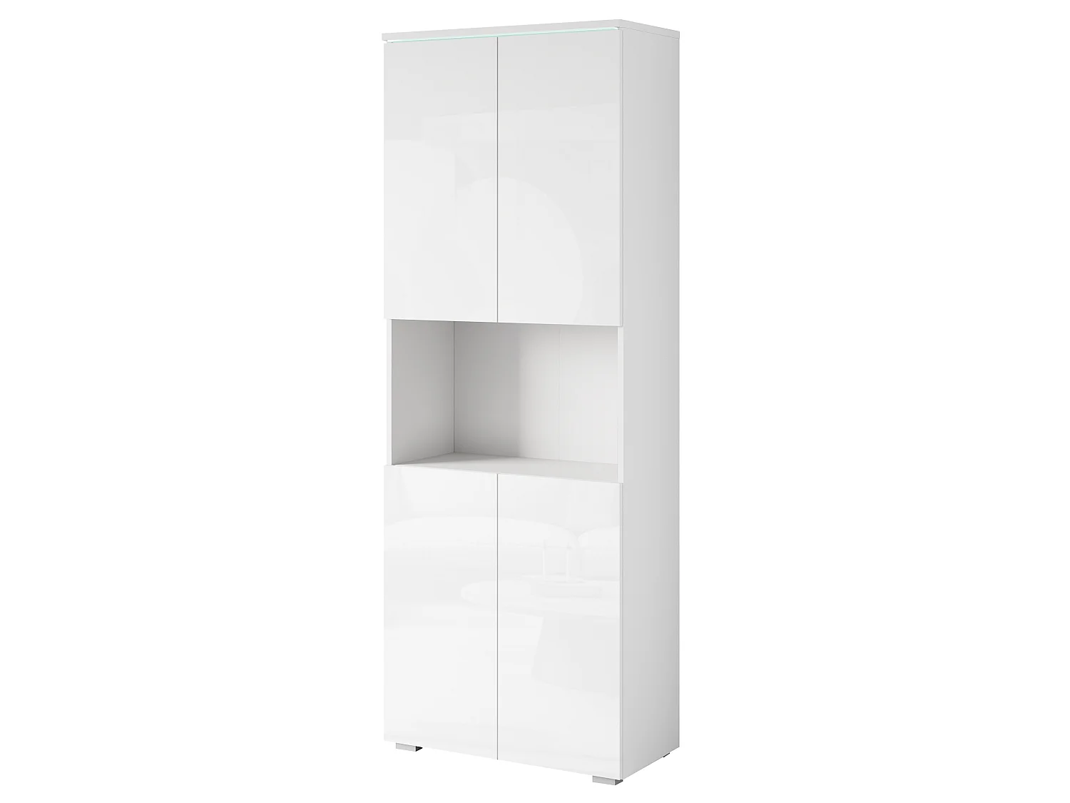 Aktenschrank MINIO go for it VEVE OFFICE 70 mit LED-Beleuchtung, Weiß / Hochglanz Weiß, 1 Stück.