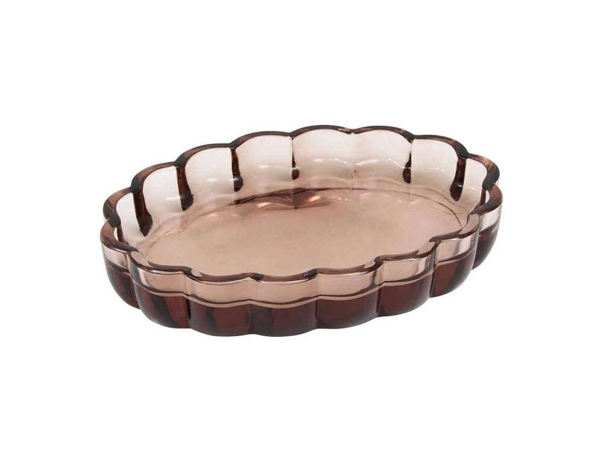 Porte-Savon en Verre "Floréa" 13cm Ambre