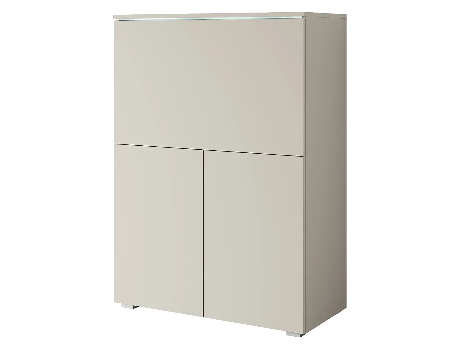 Meuble avec fonction bureau MINIO Go For It VEVE OFFICE 90 avec éclairage LED, beige cachemire / gris clair HDF, 1 pièce