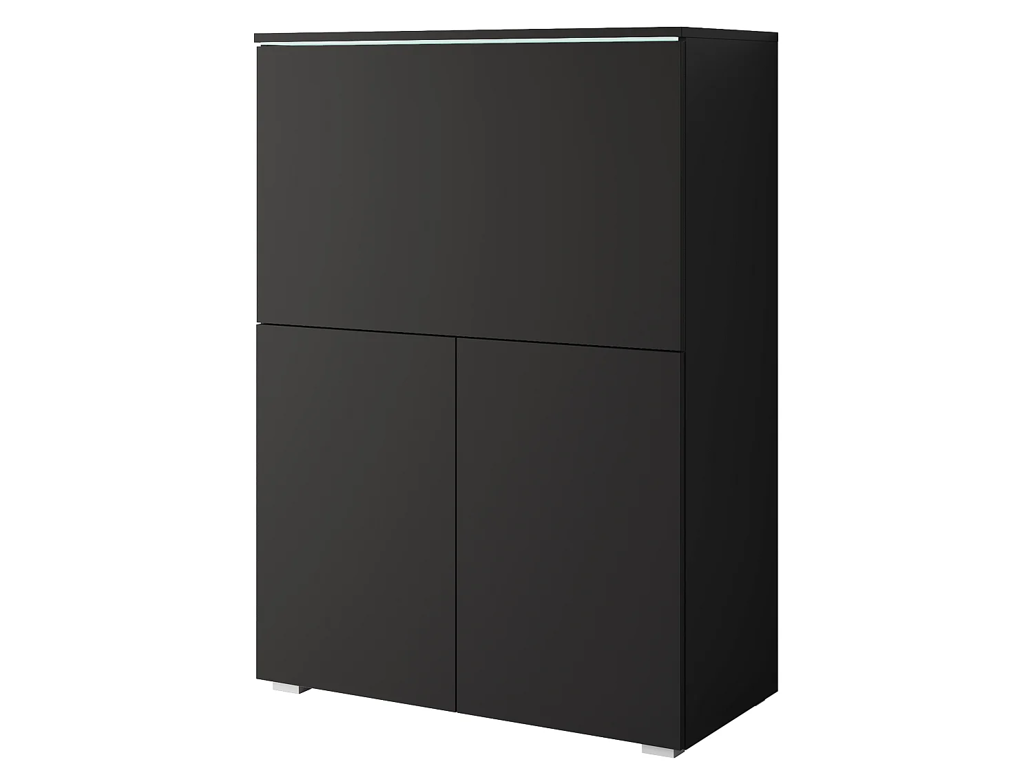 Meuble avec fonction bureau MINIO Go For It VEVE OFFICE 90 avec éclairage LED, noir, 1 pièce