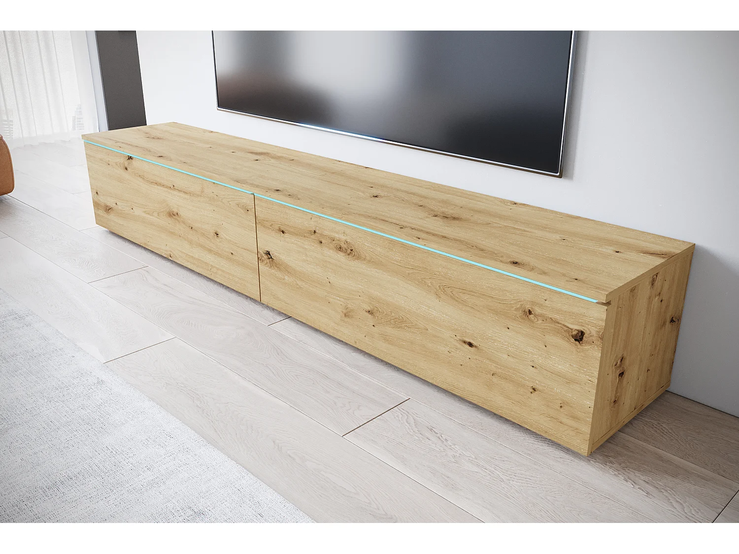 TV-meubel DONNA 180 kleur artisan eiken met LED