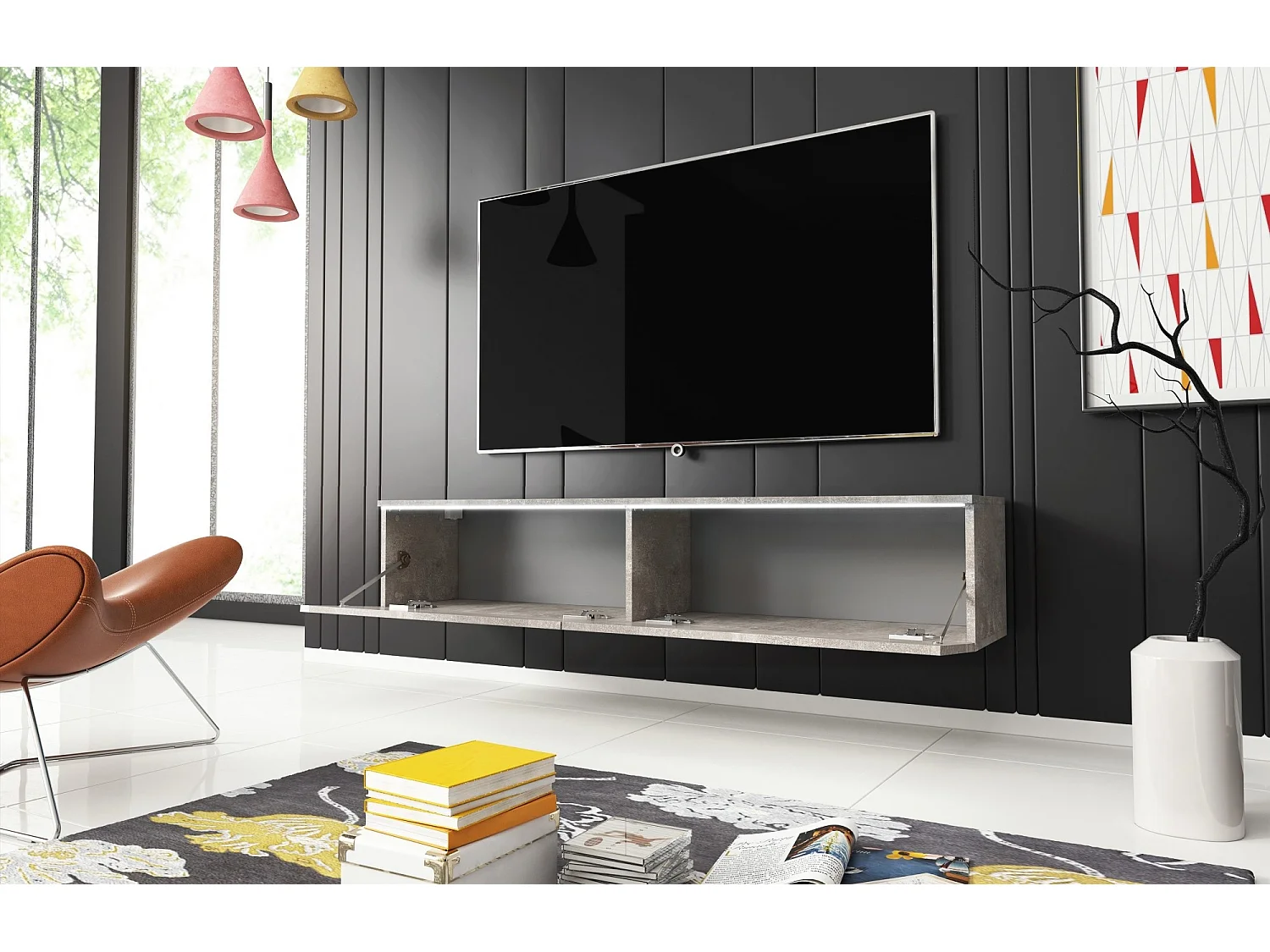 TV-meubel DONNA 140 kleur beton