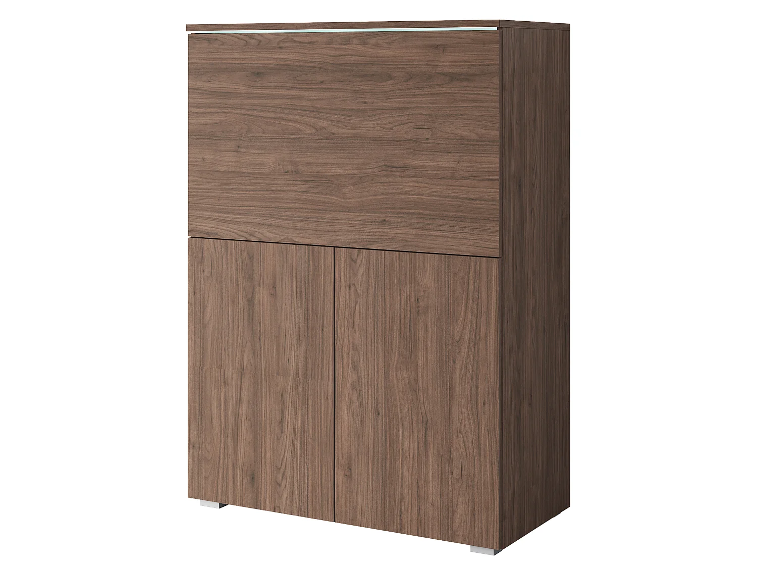 Meuble avec fonction bureau MINIO Go For It VEVE OFFICE 90 avec éclairage LED, noyer Villa, 1 pièce