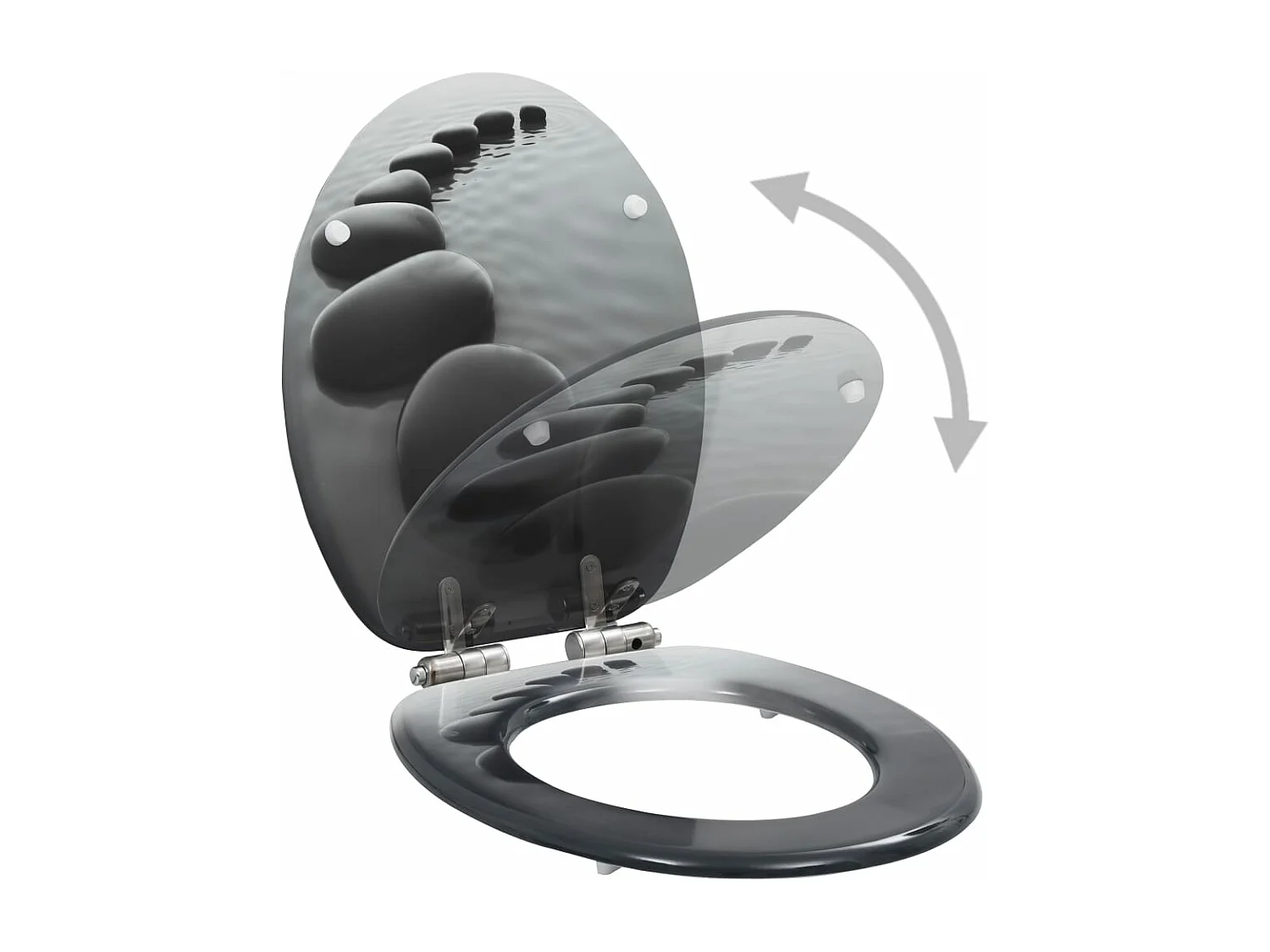 Siège de toilette abattant effet bois 42.5 x 35.8 x 5 cm 02_0002898