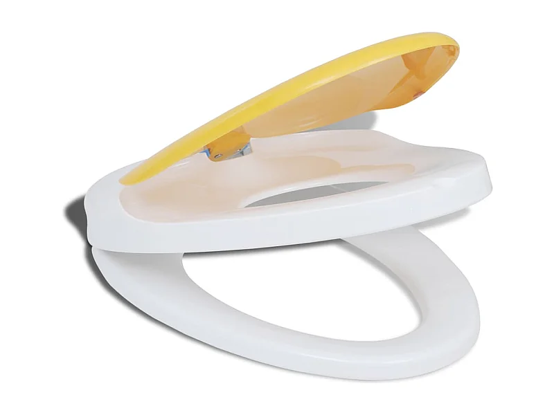 Assento sanitário com fechamento suave para assento sanitário adulto infantil branco e amarelo 02_0002893