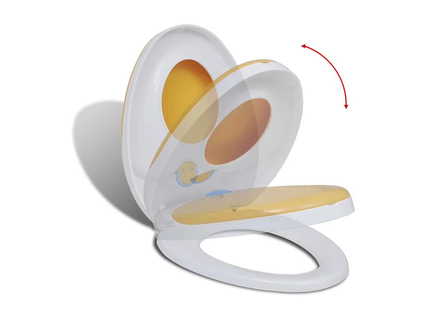 Sedile WC con chiusura ammortizzata per sedile WC adulto bambino bianco e giallo 02_0002893