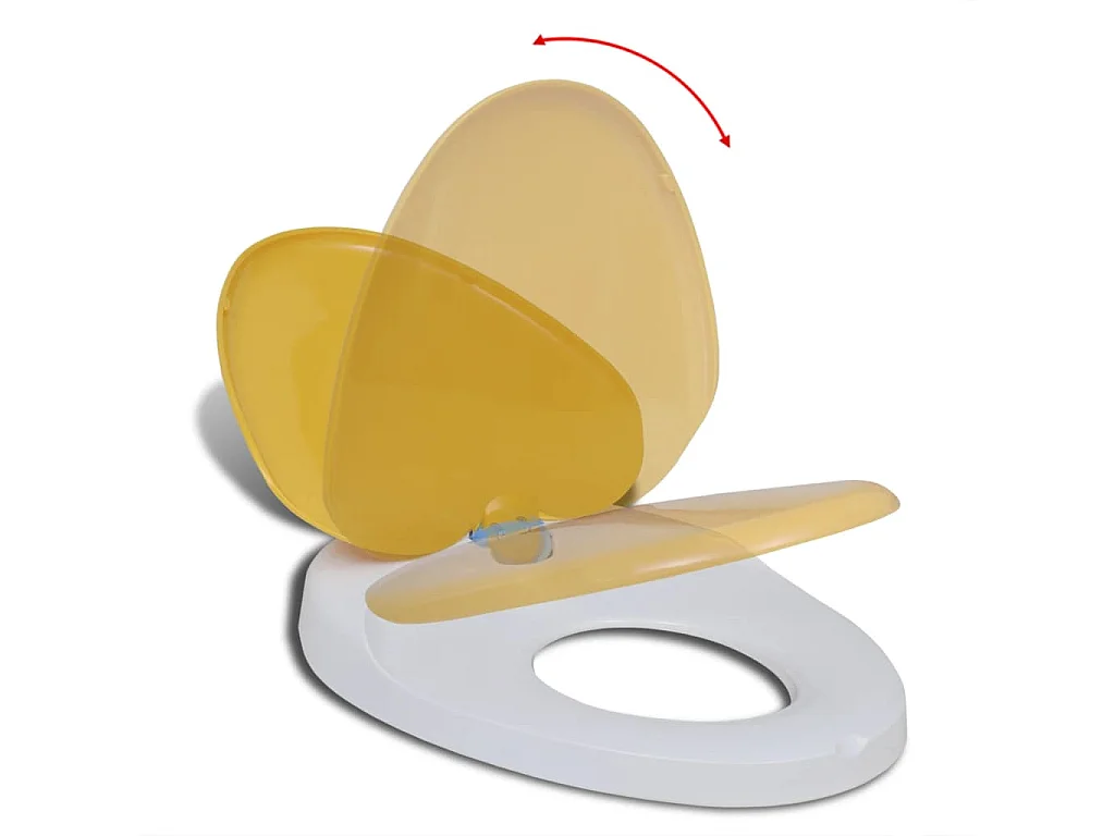 Sedile WC con chiusura ammortizzata per sedile WC adulto bambino bianco e giallo 02_0002893