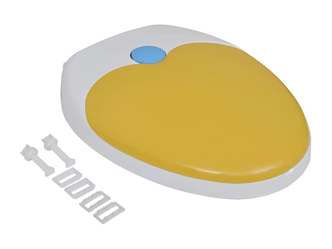 Sedile WC con chiusura ammortizzata per sedile WC adulto bambino bianco e giallo 02_0002893
