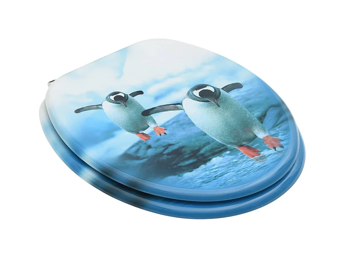 Juego de dos tapas de inodoro con diseño de pingüino 02_0002977