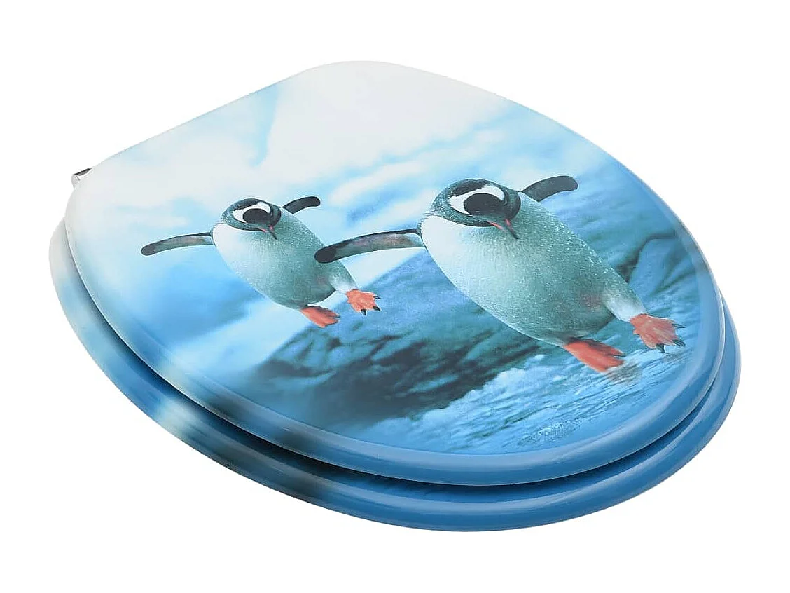 Juego de dos tapas de inodoro con diseño de pingüino 02_0002977