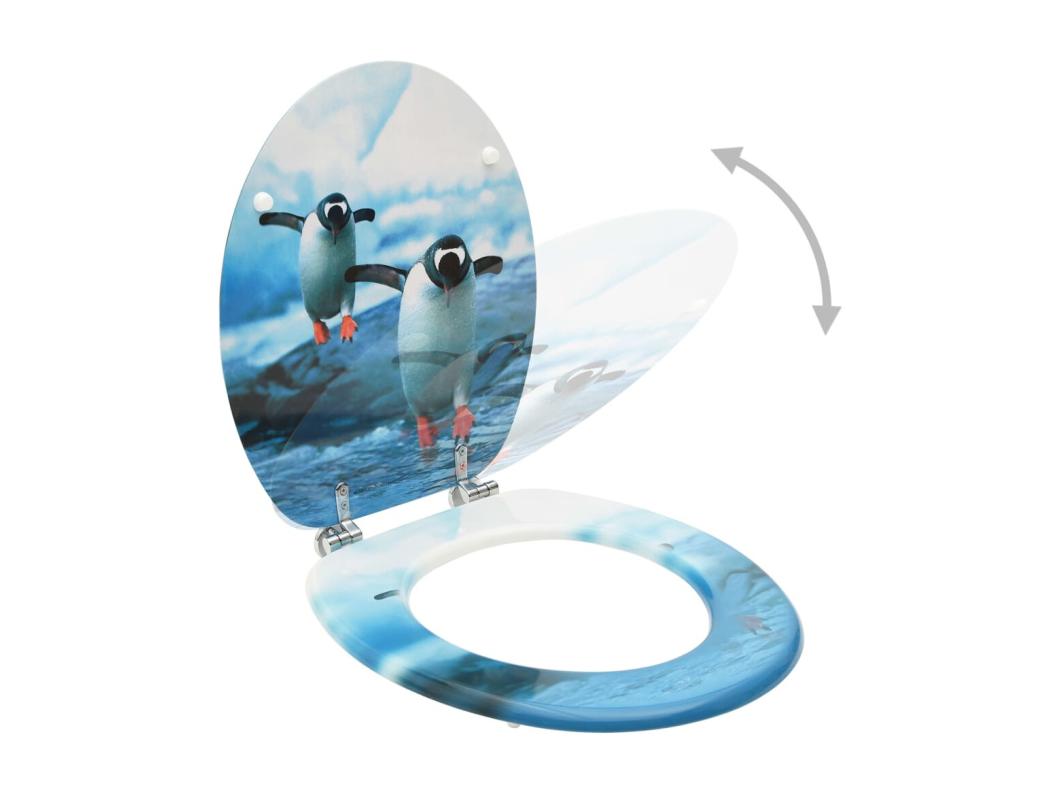 Juego de dos tapas de inodoro con diseño de pingüino 02_0002977