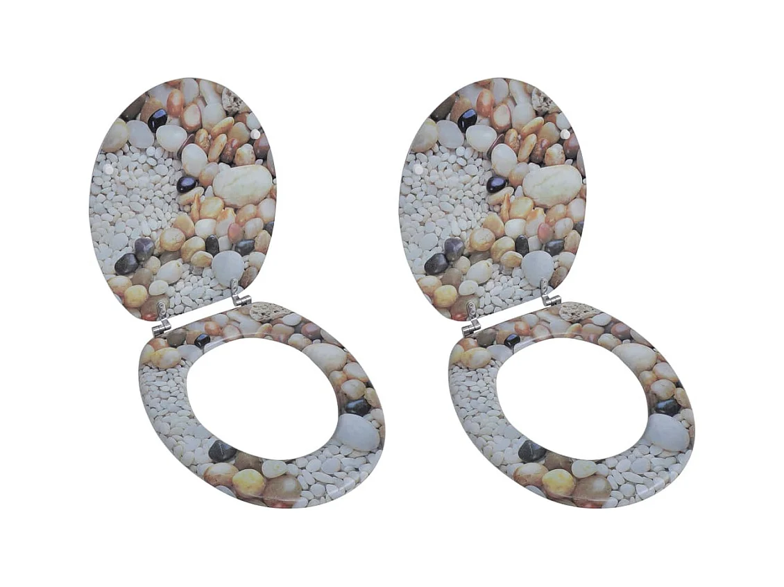 Lot de deux sièges effet bois 43.7 x 37.8 x 5 cm 02_0002954