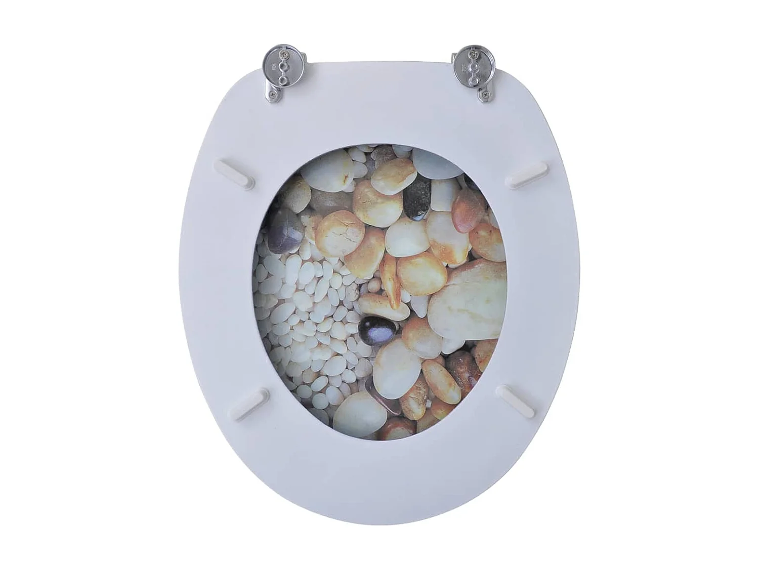 Conjunto de dois assentos com tampa de sanita com revestimento em calhau em MDF 02_0002954