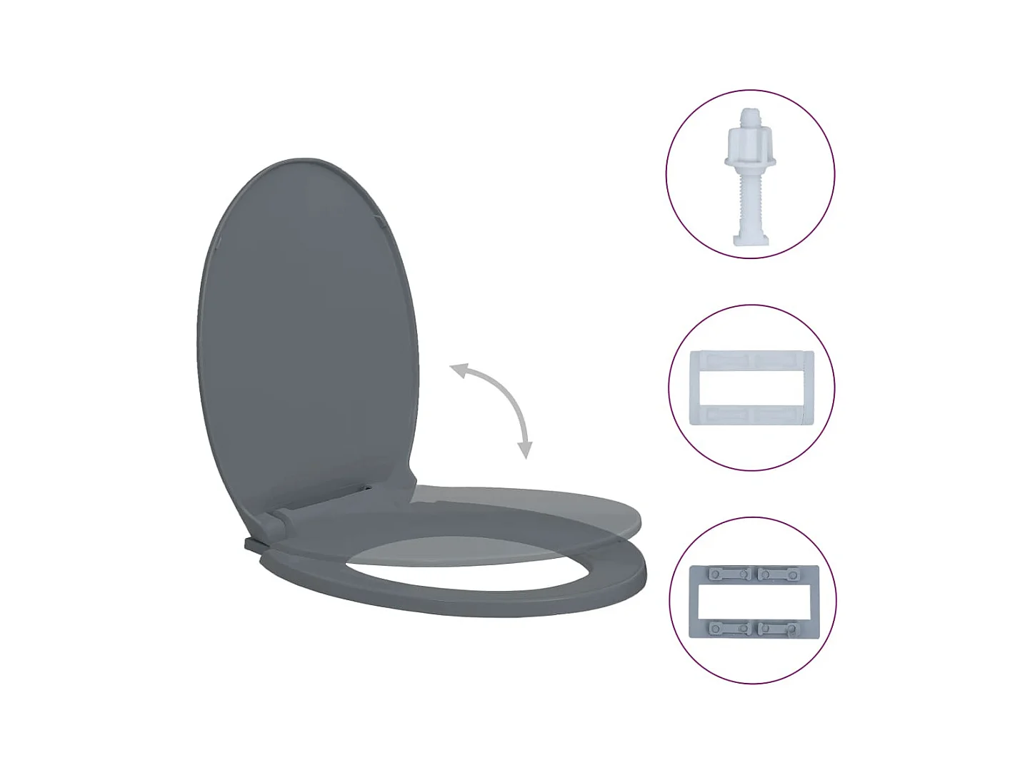 Siège de toilette abattant grise 46 x 34 x 5 cm 02_0002917