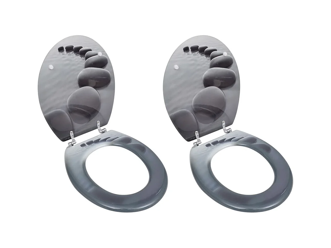 Juego de dos asientos tapa WC con tapas Pierres de MDF 02_0002947