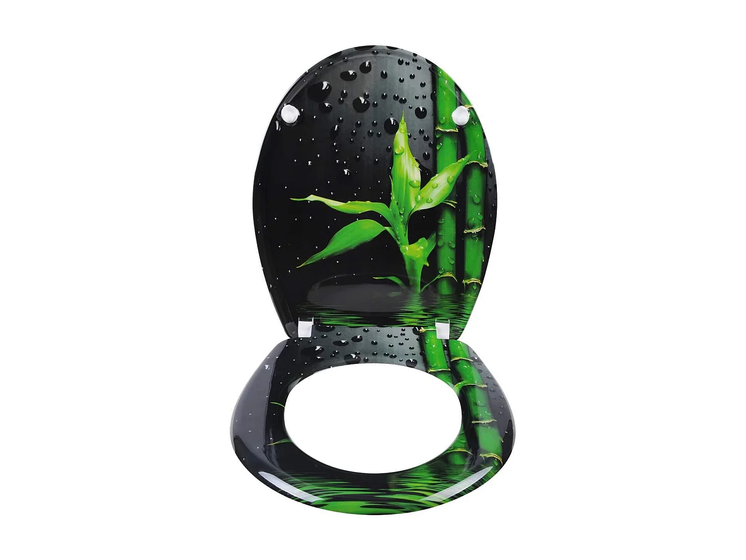 Copriwater Sedile WC Premium, Copriwater incernierato regolabile con chiusura ammortizzata per bagno di famiglia in bambù 19_0000735