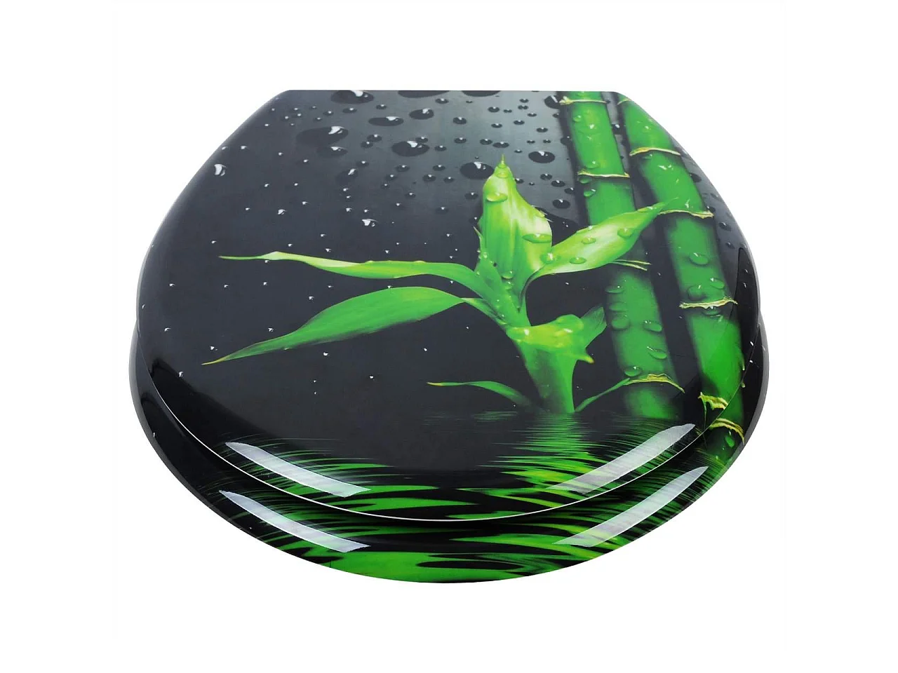 Copriwater Sedile WC Premium, Copriwater incernierato regolabile con chiusura ammortizzata per bagno di famiglia in bambù 19_0000735