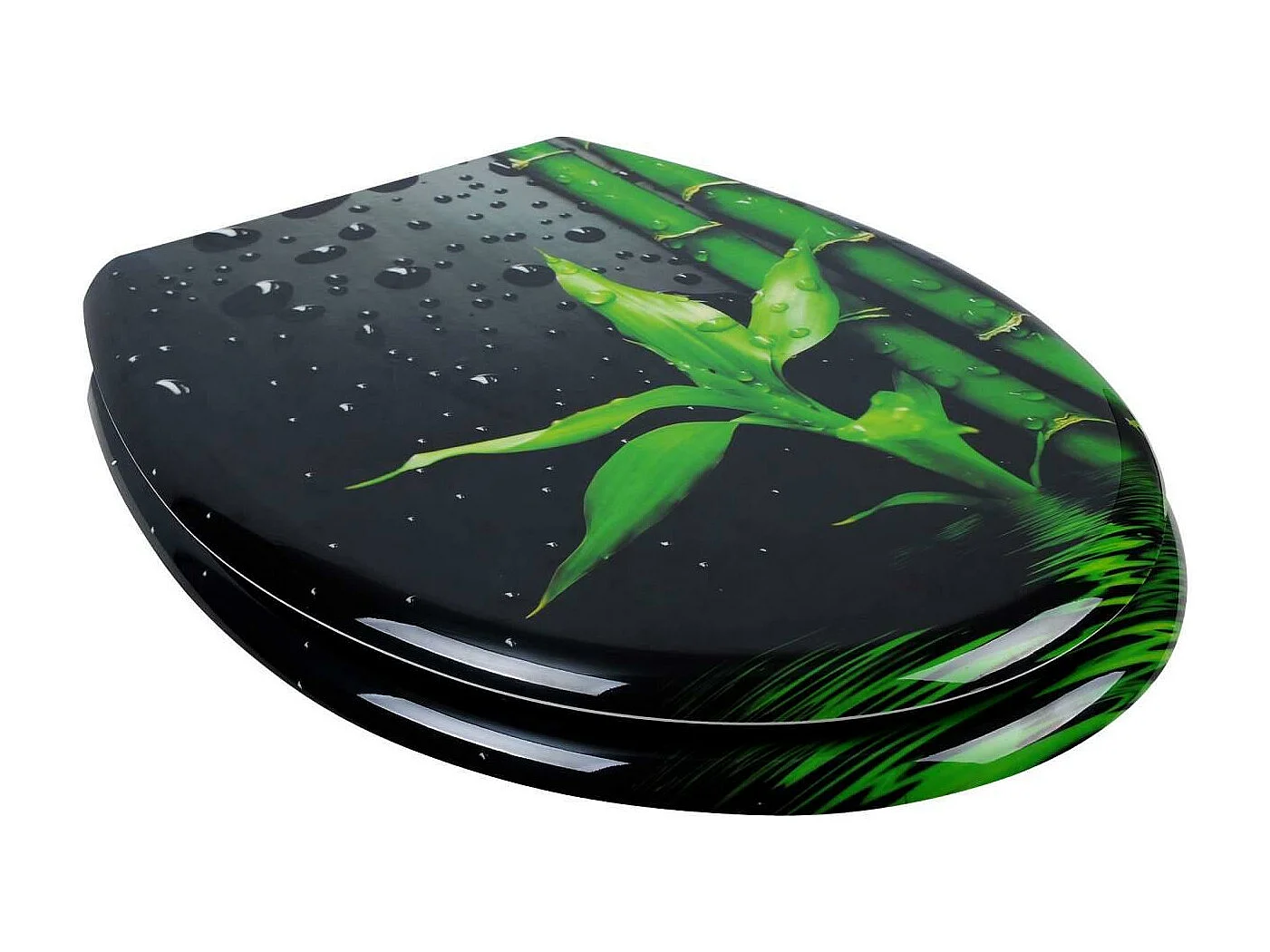 Copriwater Sedile WC Premium, Copriwater incernierato regolabile con chiusura ammortizzata per bagno di famiglia in bambù 19_0000735