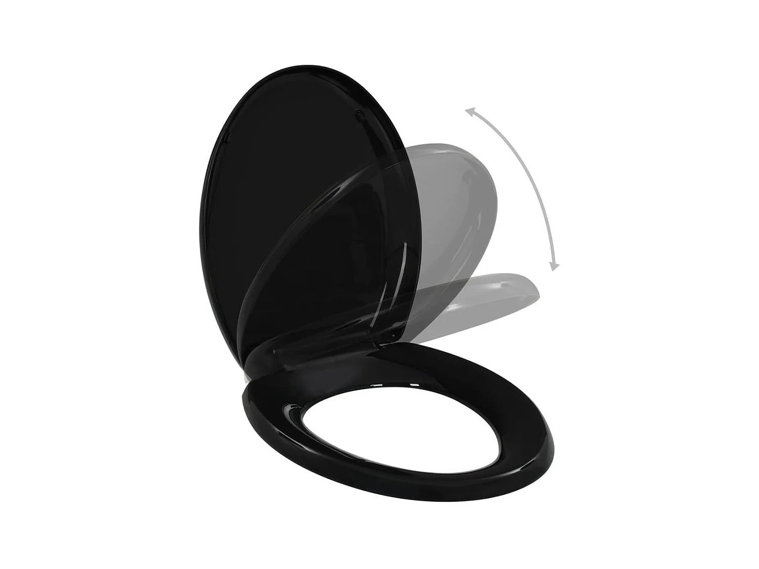 Abattant WC àfermeture en noire 45.5 x 37.5 x 5 cm 02_0002907