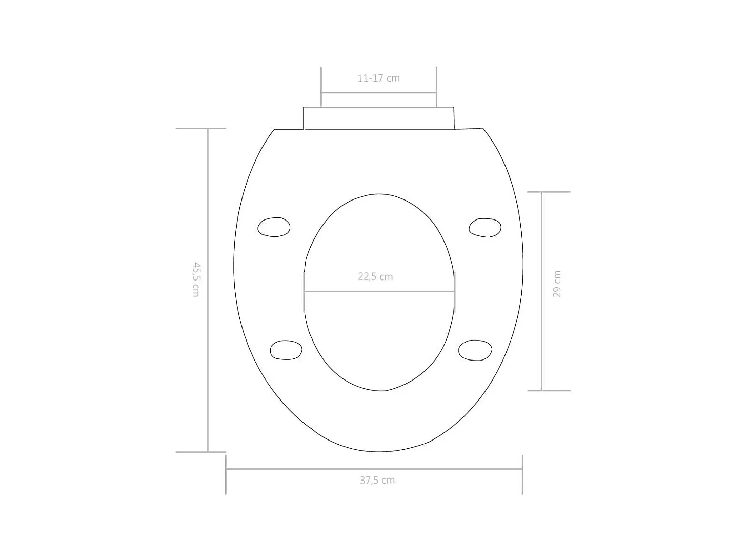 Abattant WC àfermeture en noire 45.5 x 37.5 x 5 cm 02_0002907
