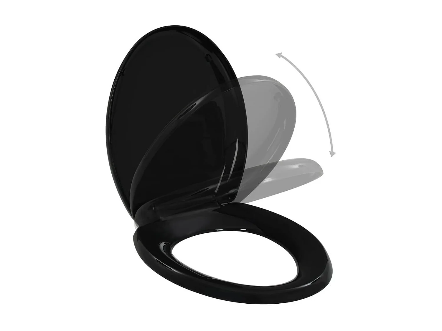 Abattant WC àfermeture en noire 45.5 x 37.5 x 5 cm 02_0002907