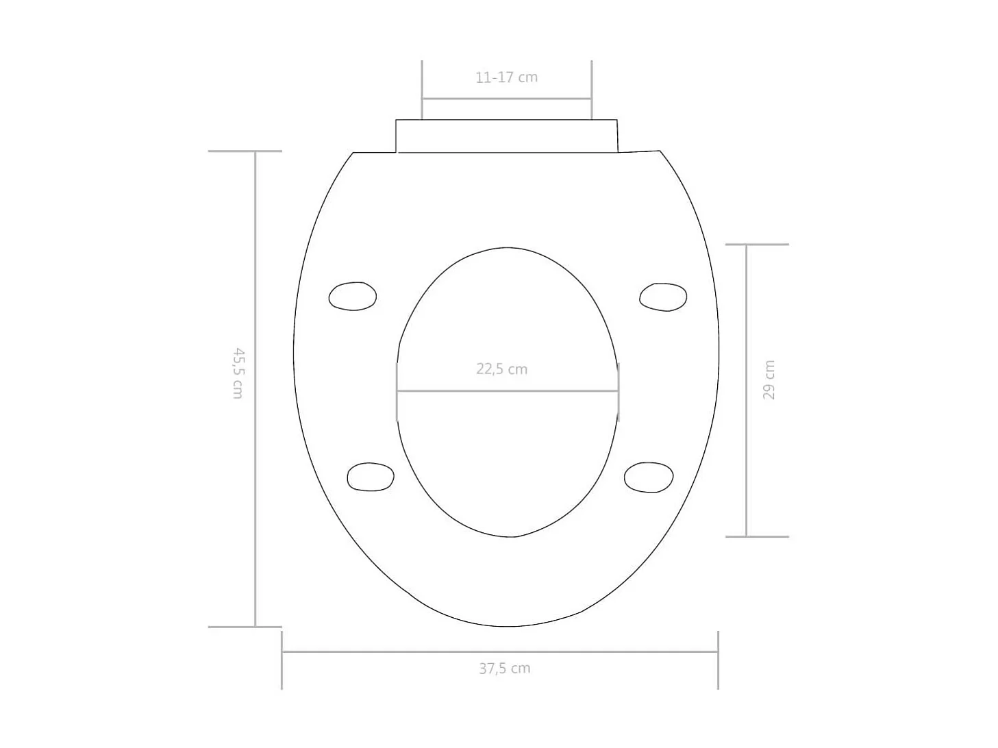 Abattant WC àfermeture en noire 45.5 x 37.5 x 5 cm 02_0002907