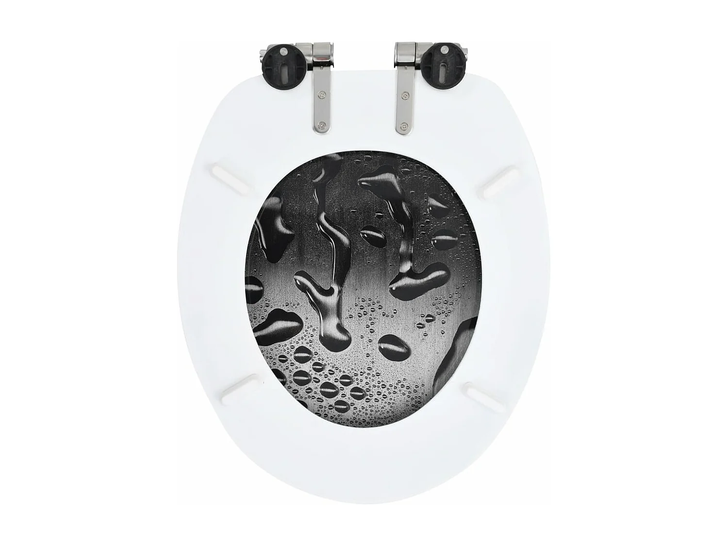 Set di due sedili WC coperchio WC sedile WC bagno interno casa toilette MDF coperchio con chiusura ammortizzata goccia d'acqua 02_0002969