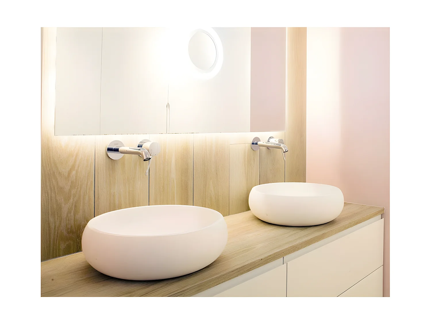 Vasque à poser ronde en pierre de synthèse RONDO Ø40 cm