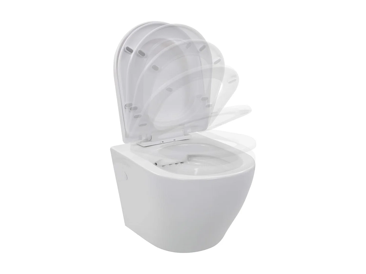 Toilette suspendue au mur blanche 36 x 48 x 41.5 cm 02_0003587