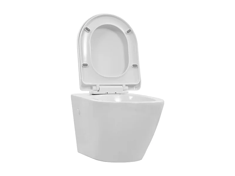 Toilette suspendue au mur blanche 36 x 48 x 41.5 cm 02_0003587